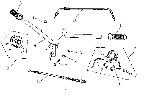 Części kierownicze China Ape50 biały