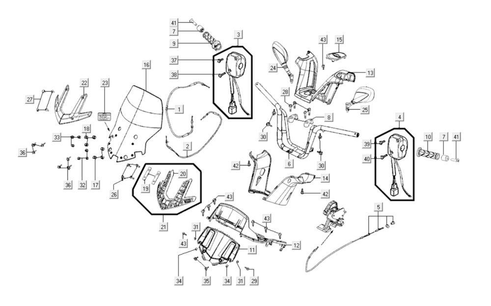 Części układu kierowniczego Kymco Myroad 700i