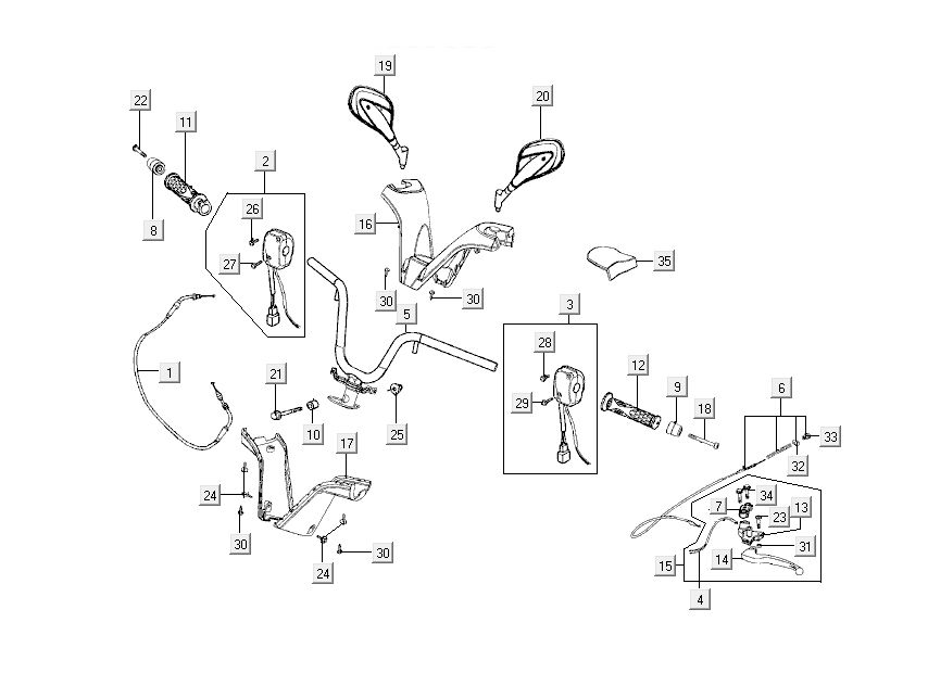 Części kierownicy Kymco New Dink 4-suwowy głęboki ocean niebieski