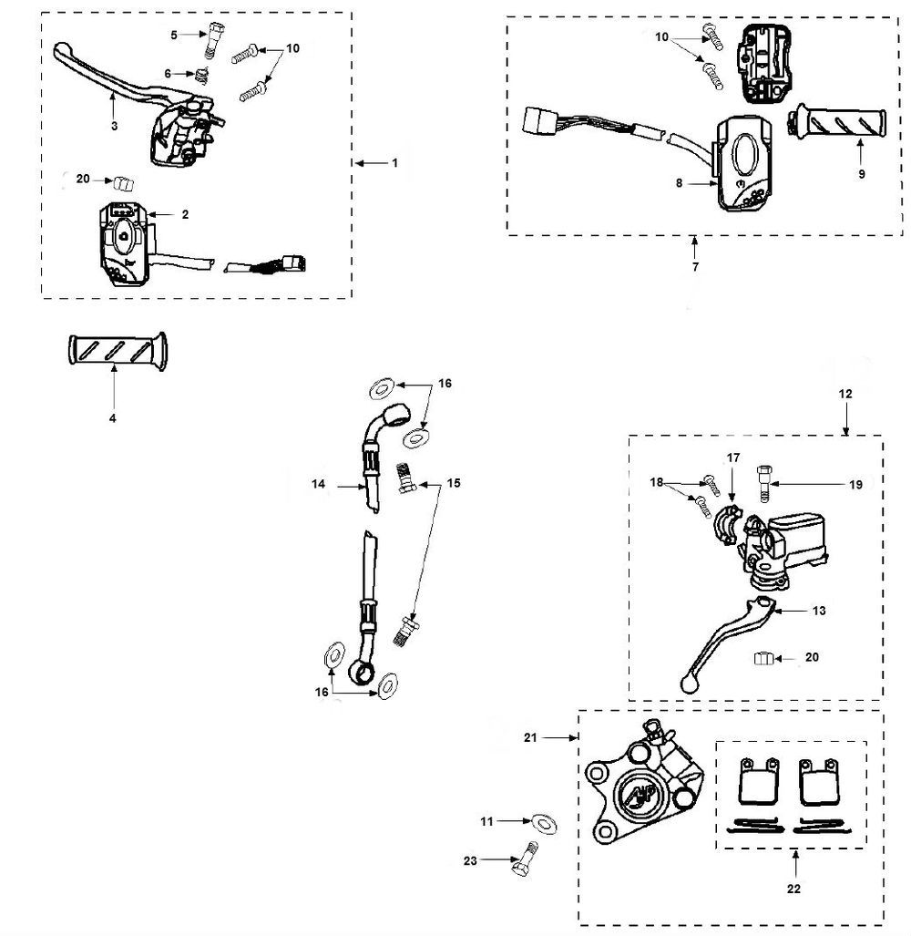 Części kierownicze Peugeot Vivacity 2 E2 2-suwowy