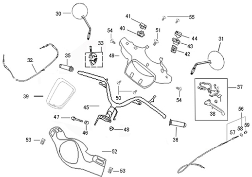 Części kierownicy Senzo RiValuX S czarne