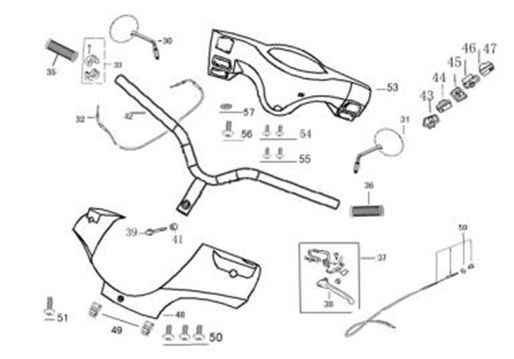 Części kierownicy Znen Elegance białe