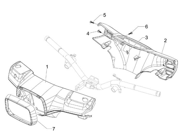 Stojak kierowniczy Vespa S 2-suwowy