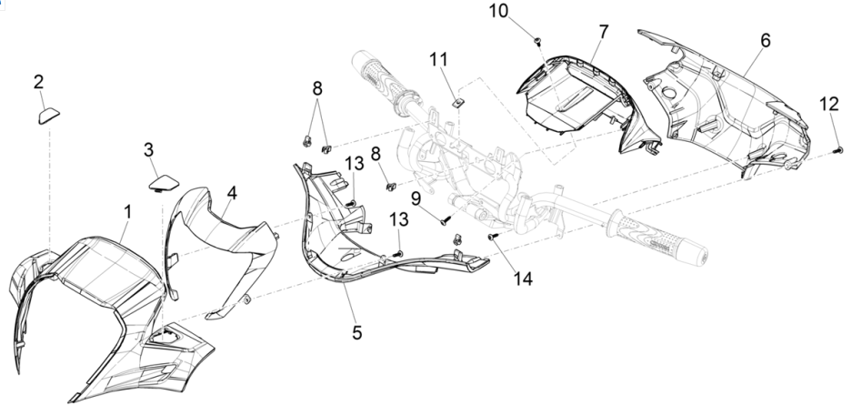 Piaggio Beverly 300 4T 4V HPE ABS E5 2021-2022 pokrowce na kierownice (EMEA)