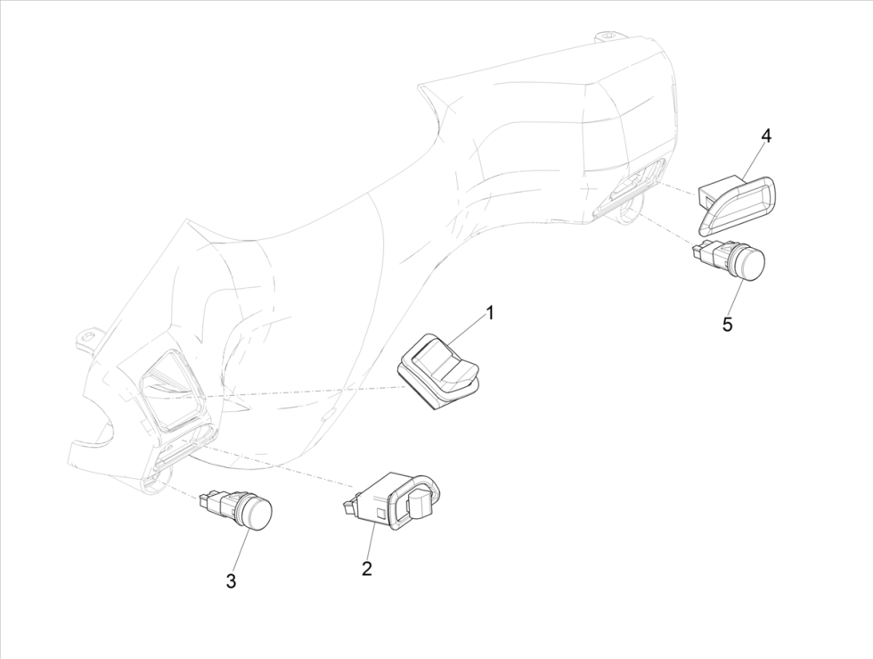 Piaggo Zip 4-suwowy przełącznik kierownicy (wtrysk euro5 IGET)