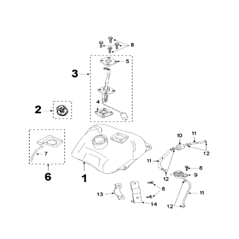 Zbiornik i Benzyna Peugeot V-Clic Czarny