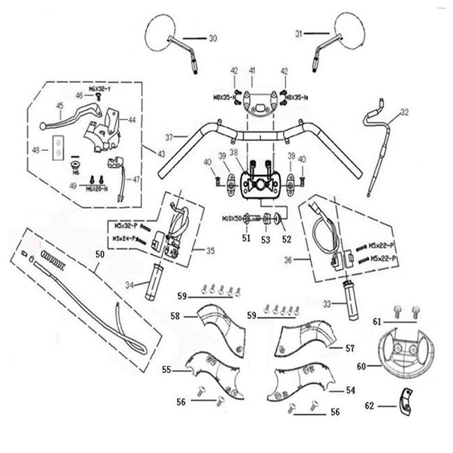 Części układu kierowniczego Chiny Joy/Legend