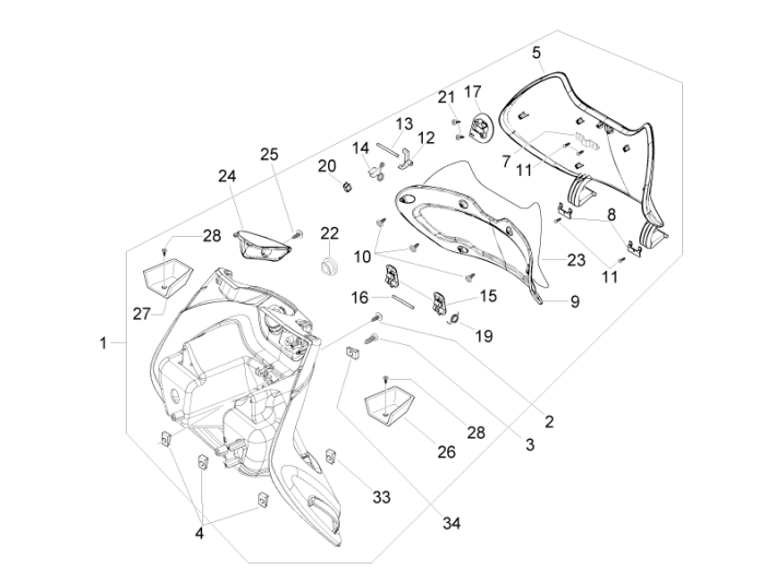 Osłona tylna Piaggio Beverly 500 E3 2007-2012 szara 780/A