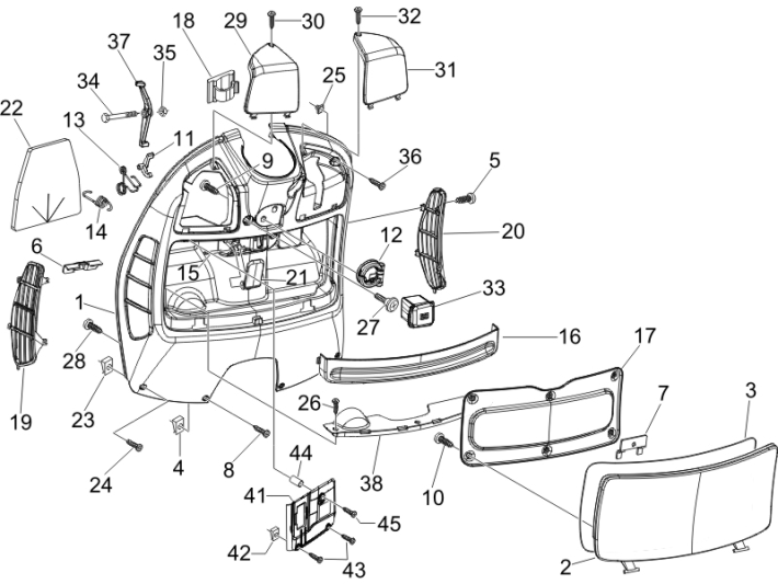 Płyta przeciwzabezpieczająca Vespa GTS 250 ie 2005-2009 (z ABS) żółta 928