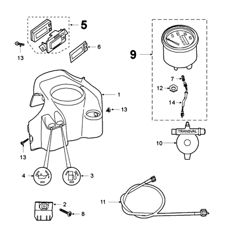 Licznik z nakrętką M10 X 0.75 Peugeot Fox Deluxe Black