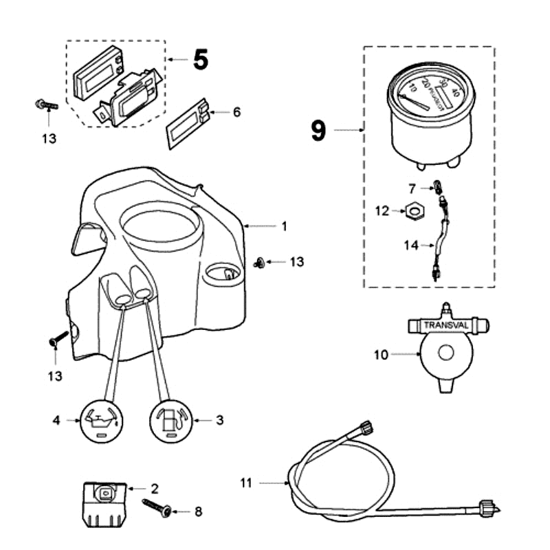 Licznik z nakrętką M10 X 1.00 Peugeot Fox Deluxe Czarny