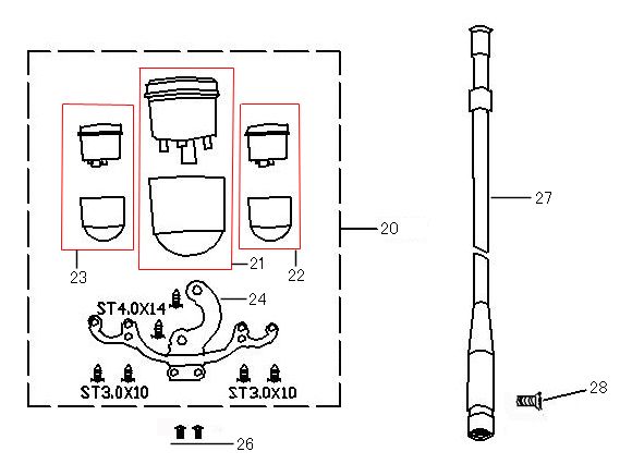 Licznik Neco Borsalino Oro czerwony matowy