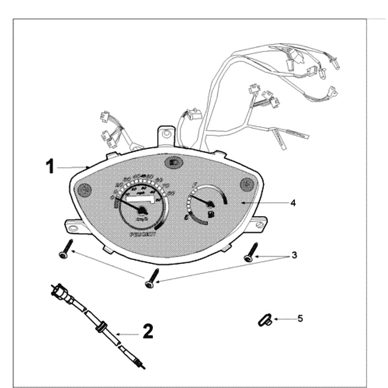 Counter Peugeot Tweet stary srebrny szary