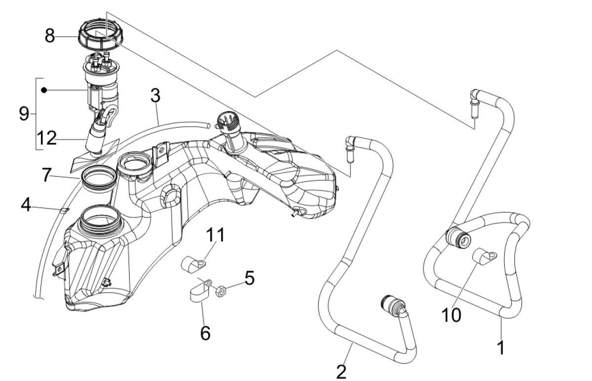 System zasilania Vespa GTV 250 4T 4V IE