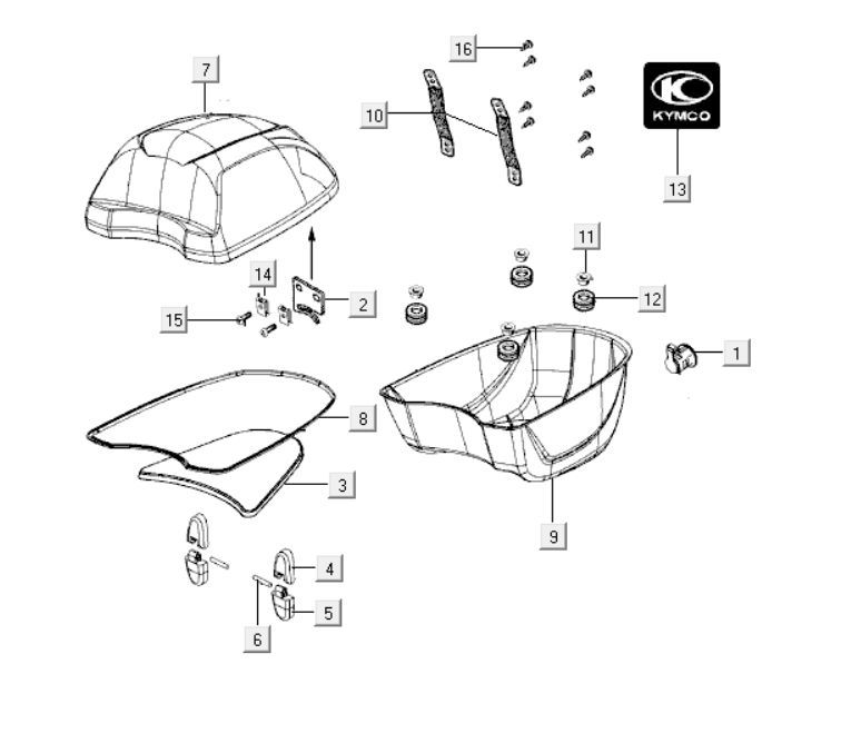 Top case Kymco Like 125cc