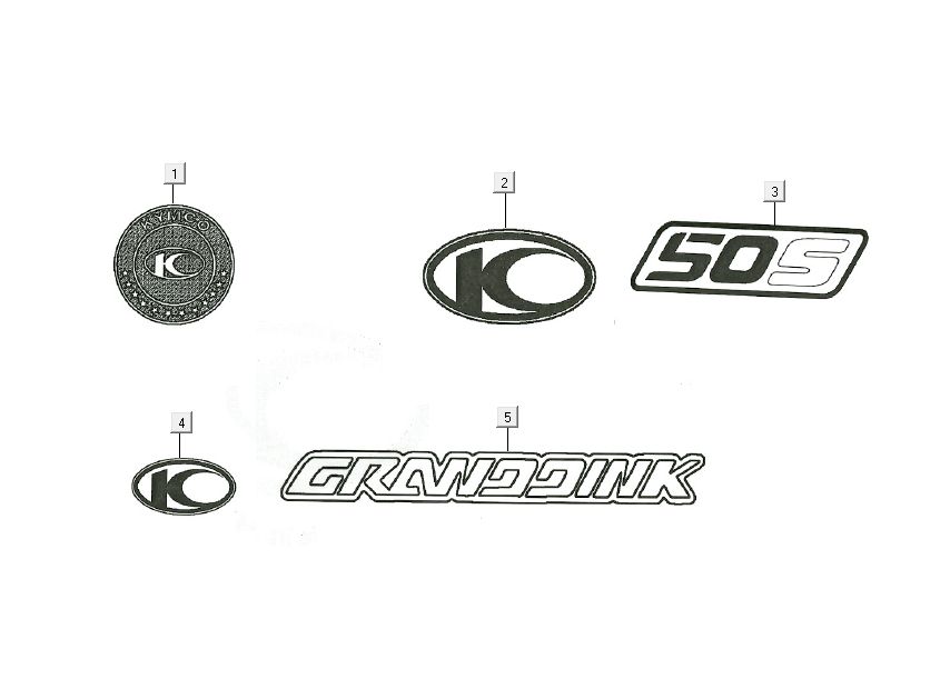 Naklejki transferowe Kymco Grand Dink 2-suwowy Srebrny