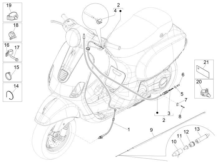 Przewody Vespa Lx 2-suwowe