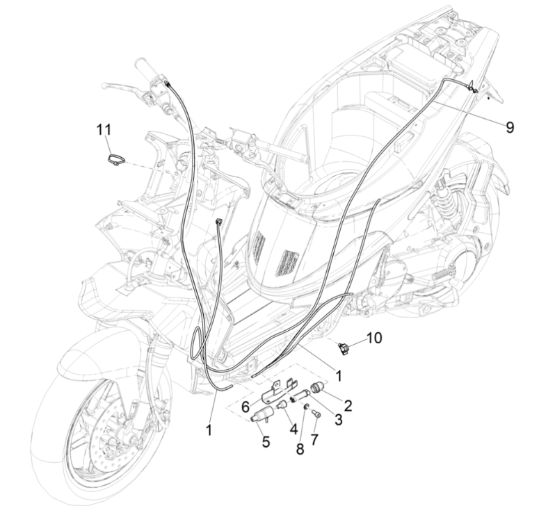 Piaggio NRG Power 50 2-suwowy przewód przepustnicy LC Euro 4