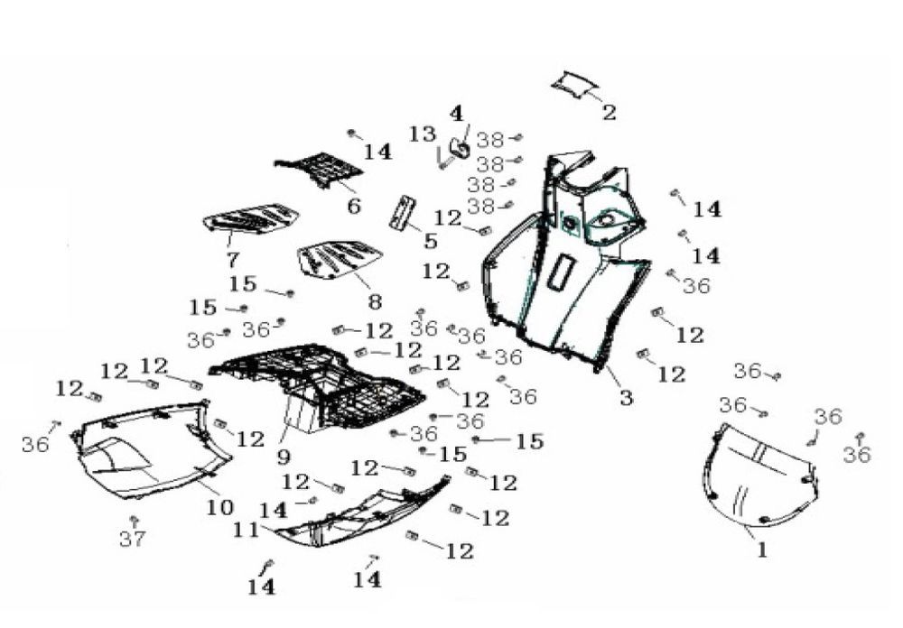 Podnóżek- Pod spoiler Generic Ideo czarny 2007 2-suwowy 25