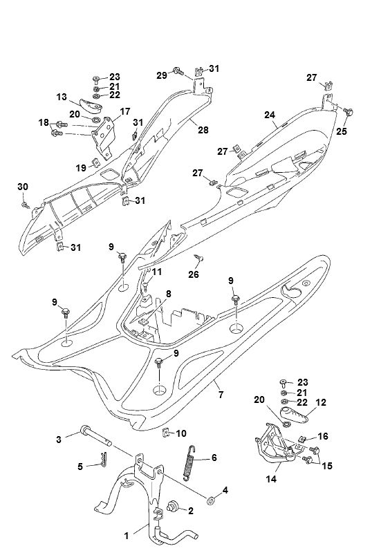 Płyta do biegania - Dwusuwowy spoiler dolny Yamaha Neo (do 2003 r.)