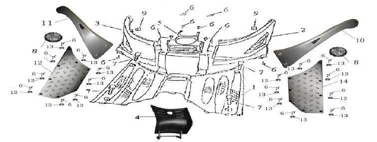 Podnóżek China GT czarny