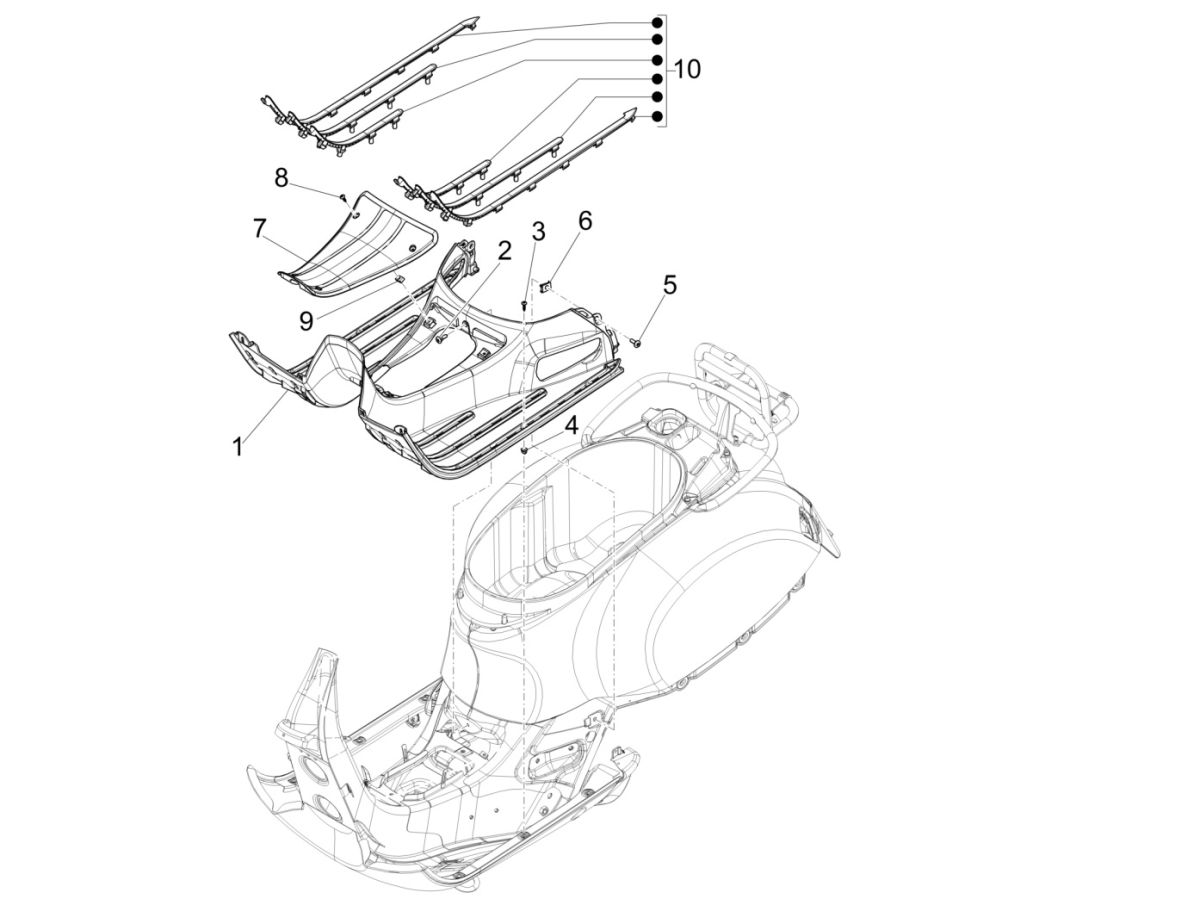 Vespa GTS 125 4-suwowy IE ABS Euro4 podnóżek 2016-2018