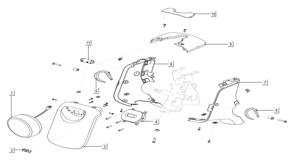 Przedni przód Niu U Series turkusowy