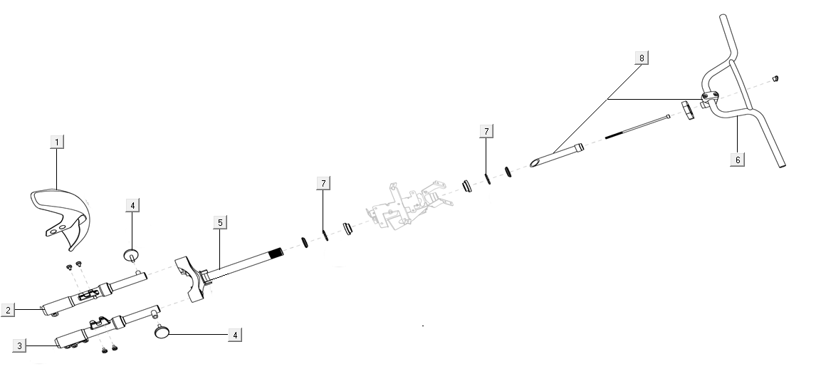 Widelec przedni Niu U Series czerwony