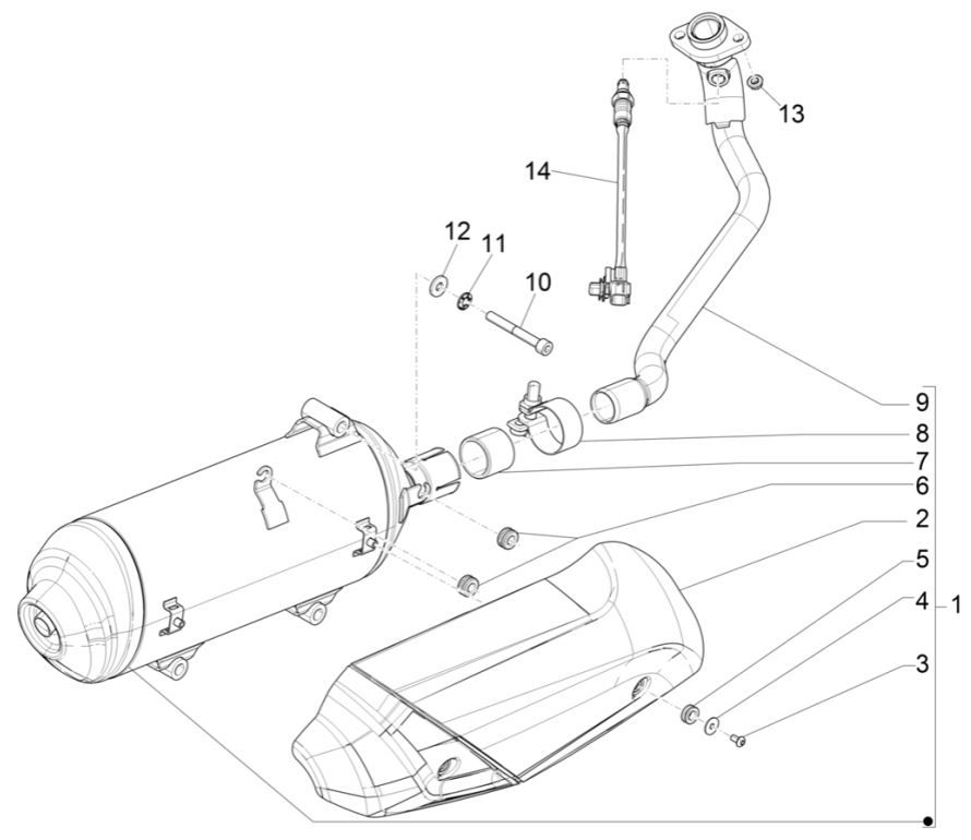 Piaggio Medley 125 ABS E5 2021-2022 wydech (EMEA)