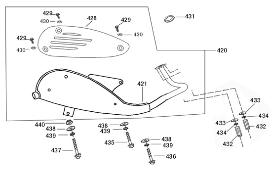 Wydech Benda Benson 125cc srebrny