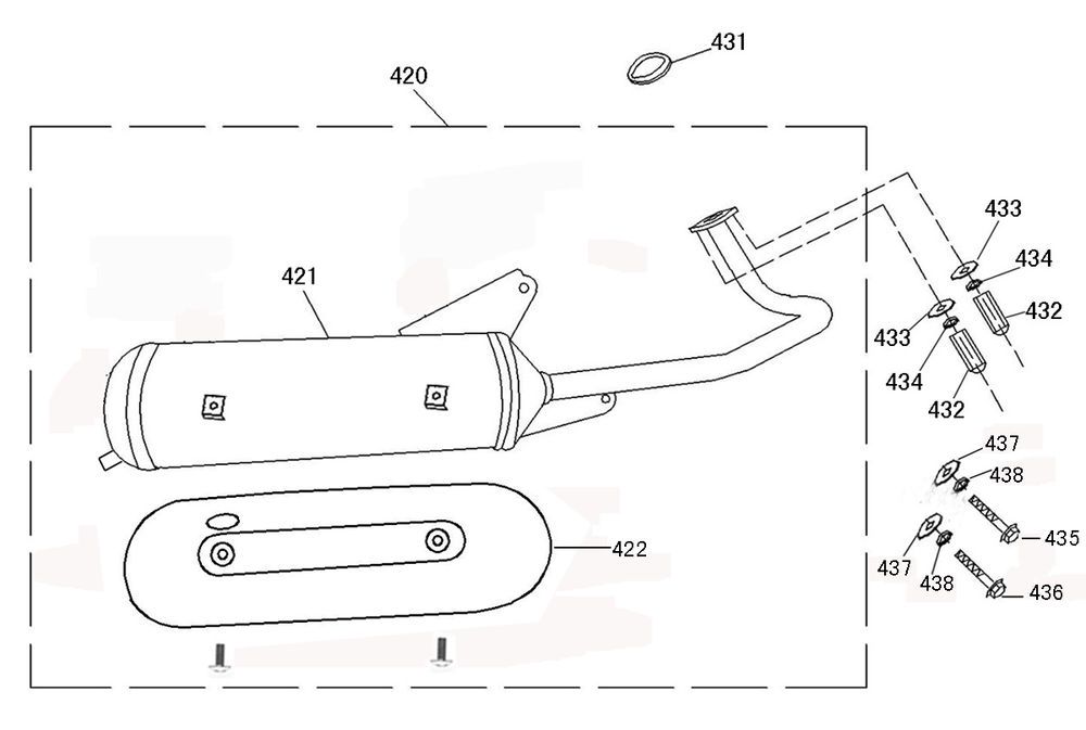 Wydech Benzhou YY50QT-45A tytan