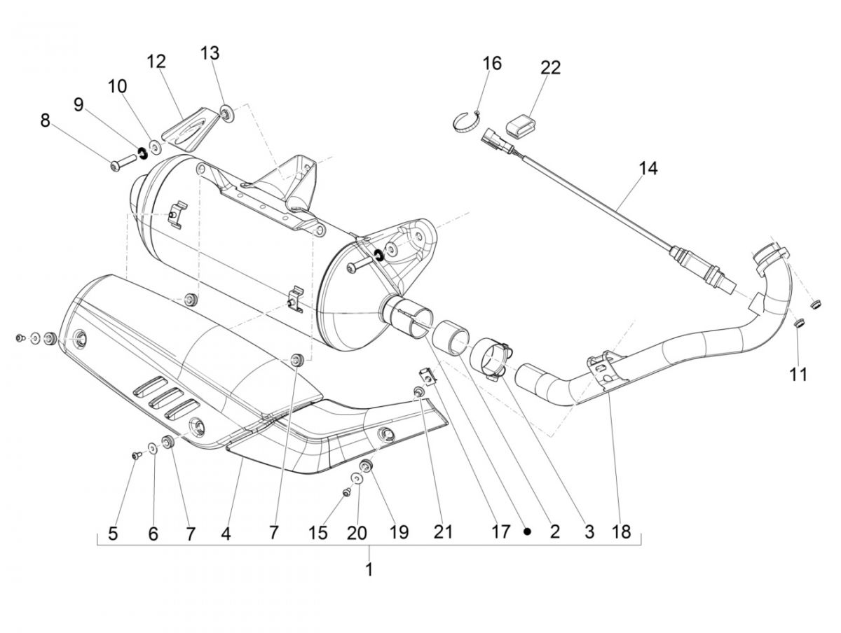 Wydech Piaggio Beverly 300 IE ABS E4 2016 - 2020 (EMEA)