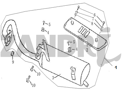 Wydech BTC Grande Retro GT1 czarny kremowy