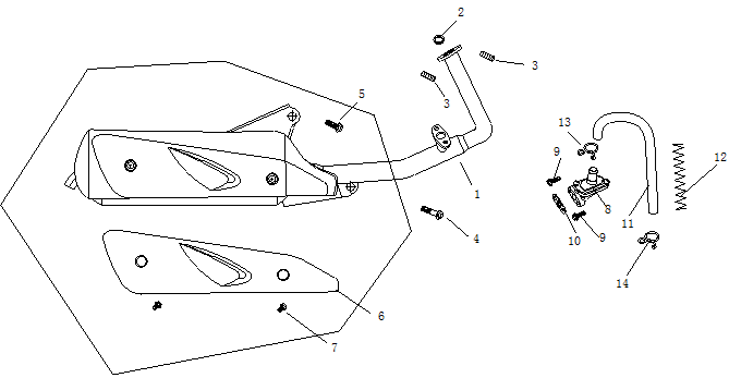 Wydech China Ape50 brązowy