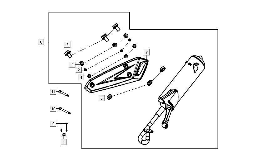 Wydech Kymco Carry 4-suwowy czarny