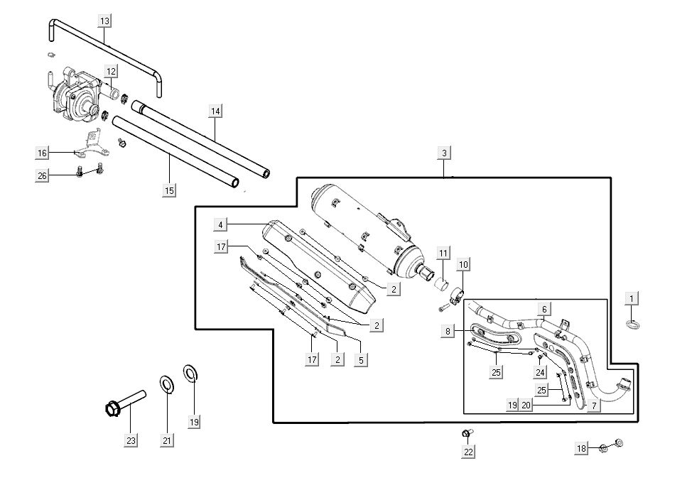 Wydech Kymco K-Pipe 4-Stroke Połysk Czarny