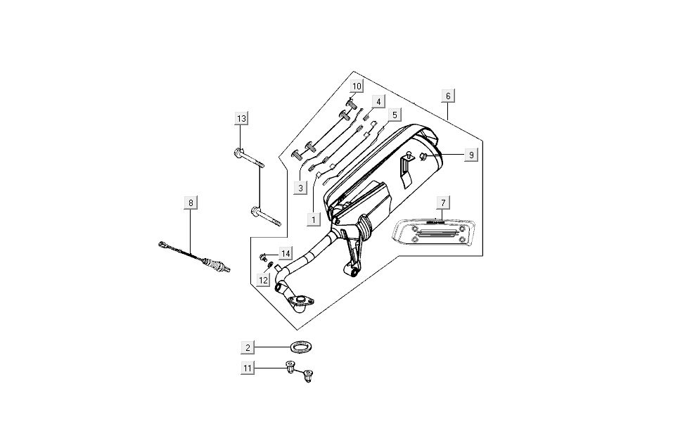Wydech Kymco New Sento 4-suwowy 50i czerwony