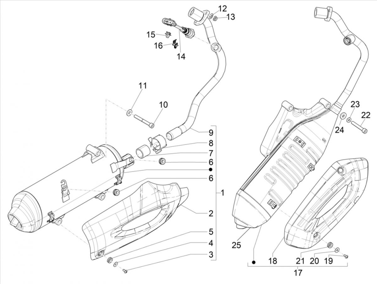 Liberty 125 IGET 4T 3V IE E4 ABS wydech 2015 - 2019 (EMEA)