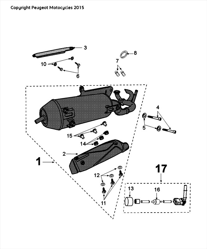 Wydech Peugeot Speedfight 4 LC czarny niebieski