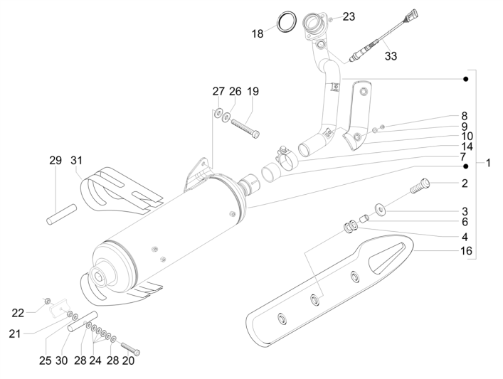 Wydech Piaggio Beverly 500 E3 2007-2012