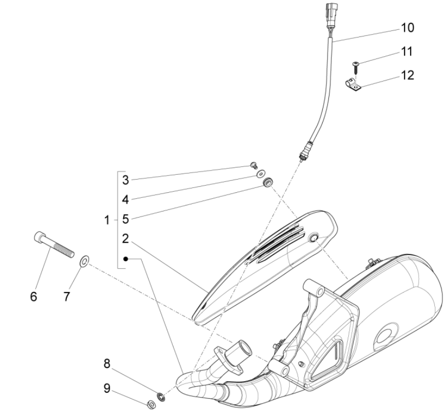 Piaggio Fly 125 4-suwowy 3V IE E3 wydech