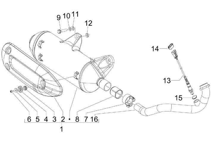Wydech Piaggio MP3 300LT Sport 2009-2014