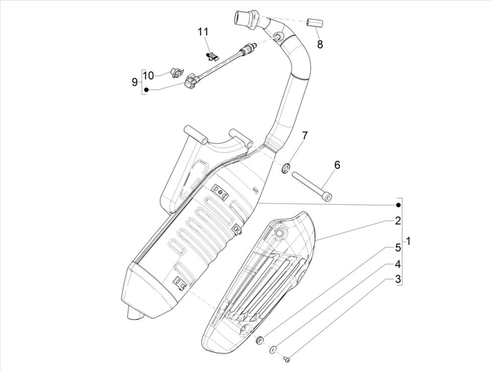 Vespa Primavera 4-suwowy wydech 3V (wtrysk Euro5 IGET)
