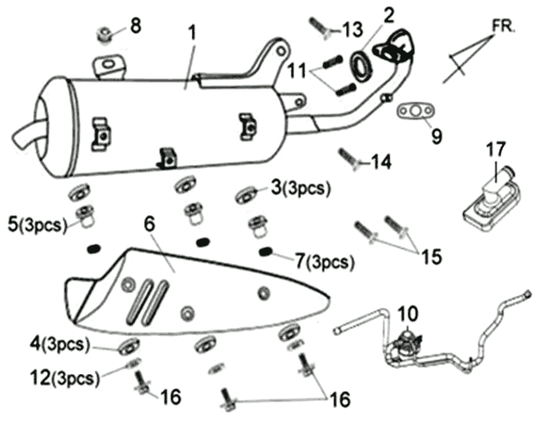 Obudowa Wydech Sym Fiddle II (BK-7C)