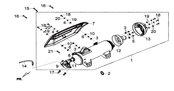 Sym Joymax 300I ABS E3 wydech 2014-2016