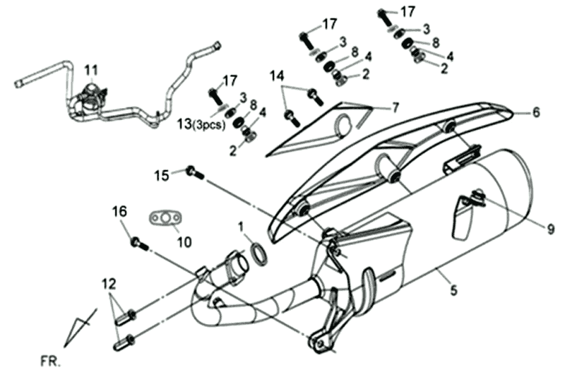 Wydech Sym Orbit II (WH8018P) biały