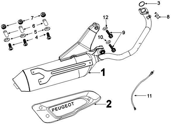 Układ wydechowy Peugeot Kisbee euro4 od 2018