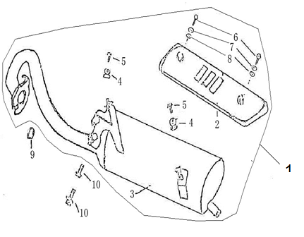 Wydech Turbo RG50 niebieski biały