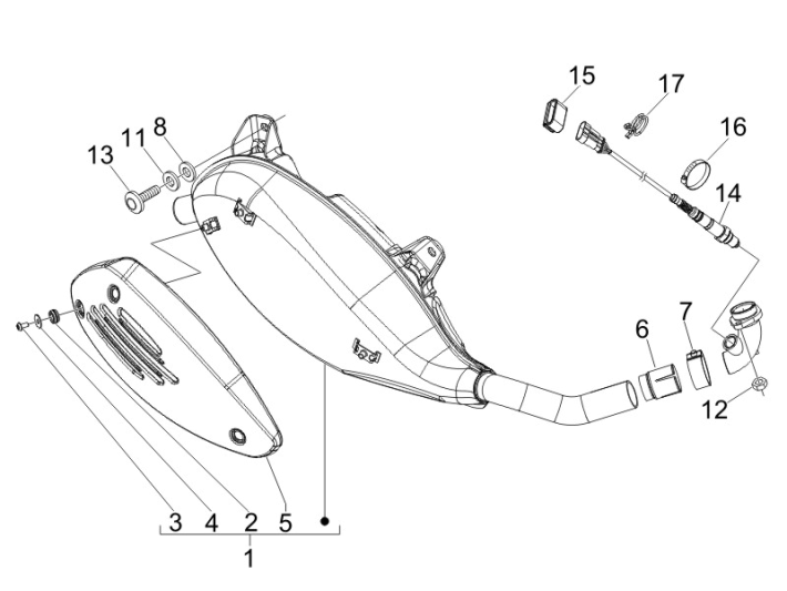 Wydech Vespa GTS 250 czyli 2005-2009 (z ABS)