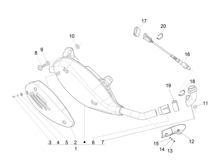 Wydech Vespa GTS 250 czyli 2005-2016 (bez ABS)